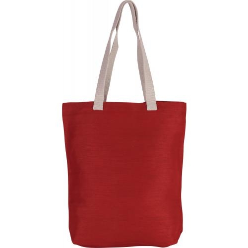 Shopper van jute en katoen crimson red