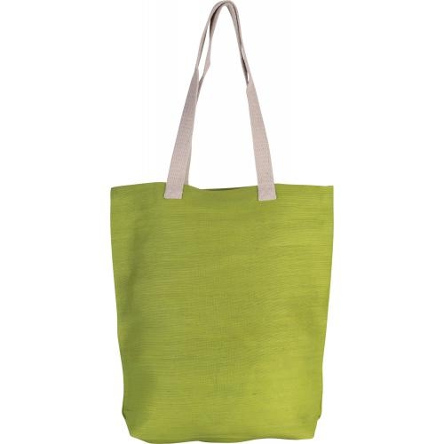 Shopper van jute en katoen lime