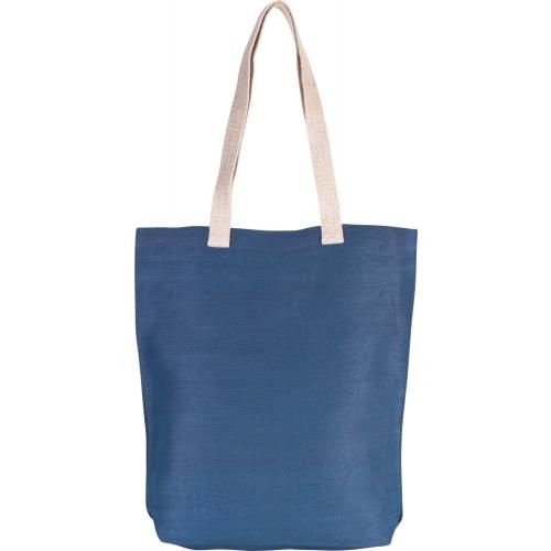 Shopper van jute en katoen dusty blue