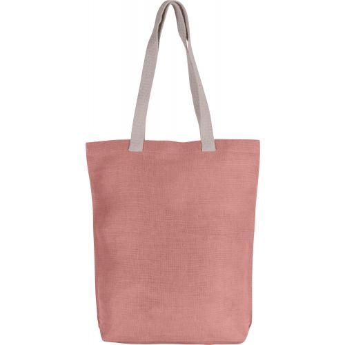 Shopper van jute en katoen dusty pink